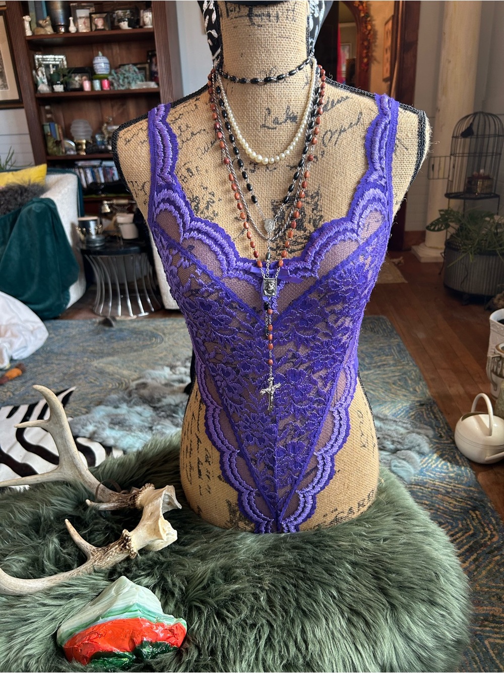 Victoria's Secret Violet Lace Sheer Teddy Bodysuit